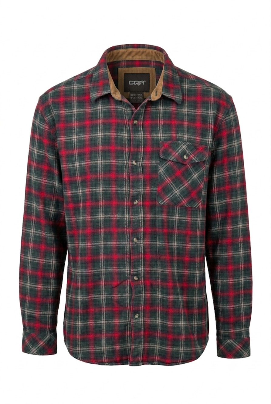 CQR Red/Cream/Black Plaid Flannel 2XL Shirt